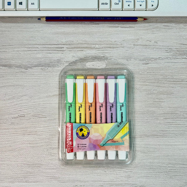 Subrayadores STABILO swing cool Pastel – Estuche de 6