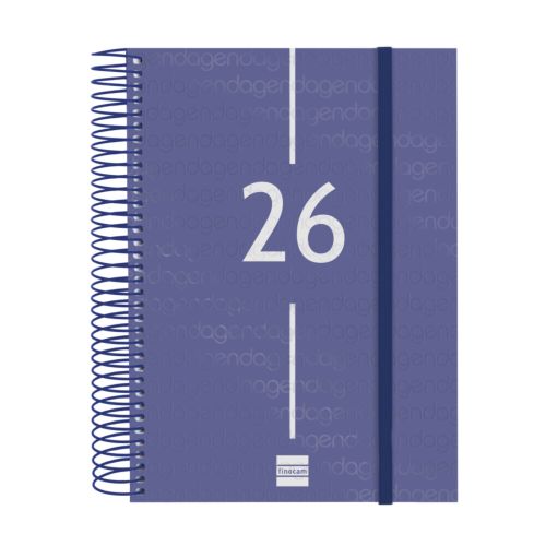 Agenda anual diaria 2026 e10 15.5x21,2cm AZUL