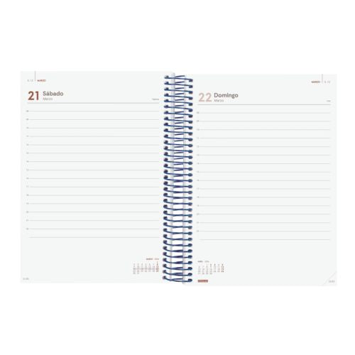 Agenda anual diaria 2026 e10 15.5x21,2cm AZUL