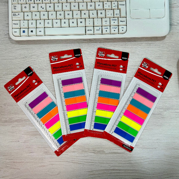 Marcadores PET con regla 