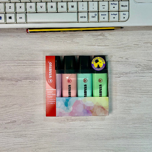 Subrayadores STABILO swing cool Pastel – Estuche 4 Colores 